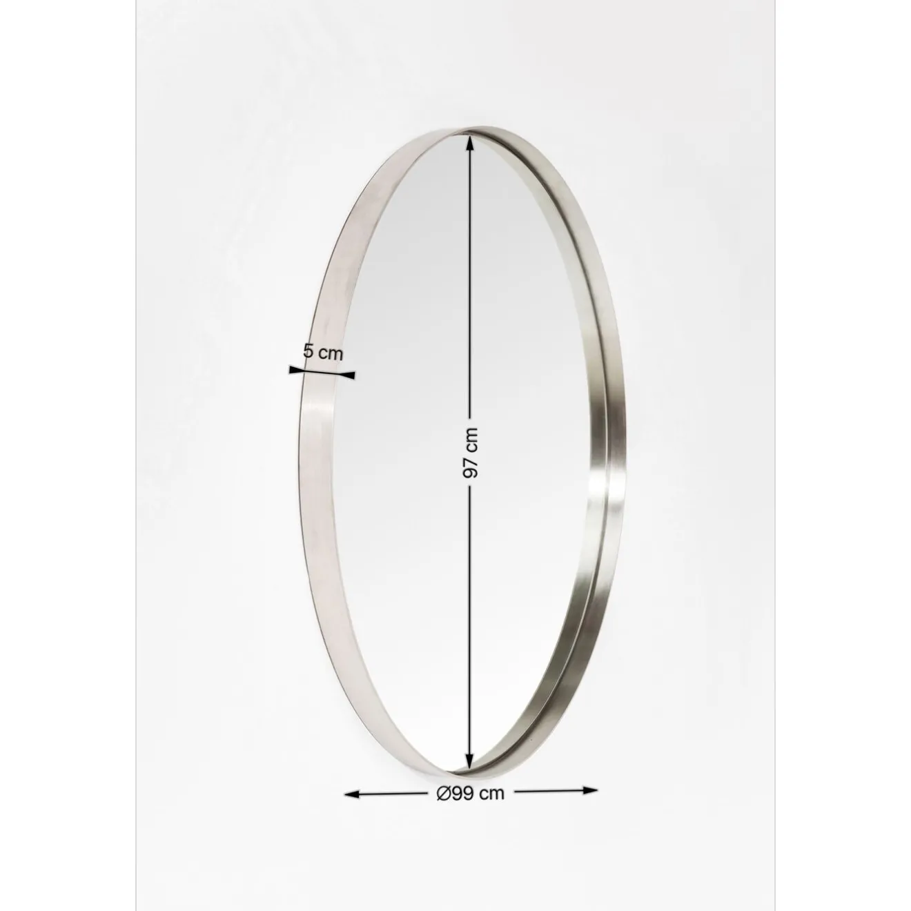 KARE Design Miroirs Muraux|Miroir Curve Rond Inox O100Cm