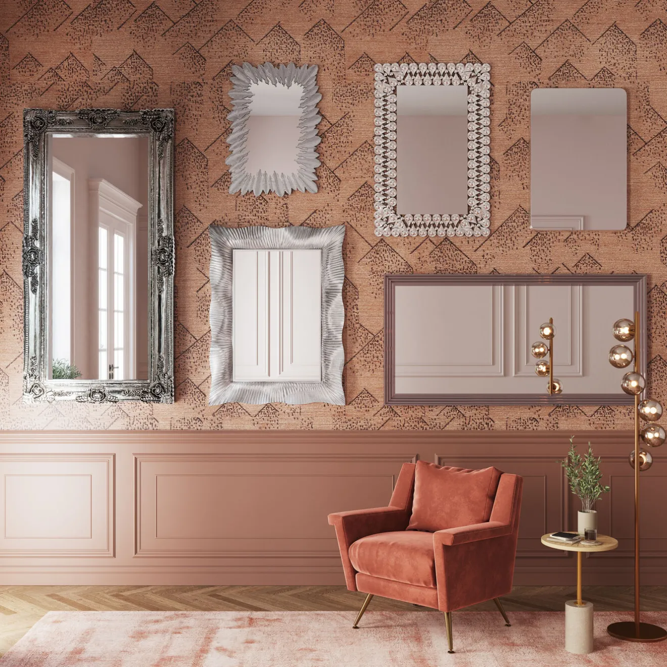 KARE Design Miroirs Muraux|Miroir Frame Eve Argente 180X90Cm