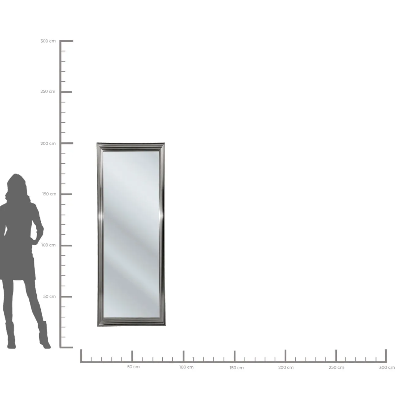 KARE Design Miroirs Muraux|Miroir Frame Eve Argente 180X90Cm