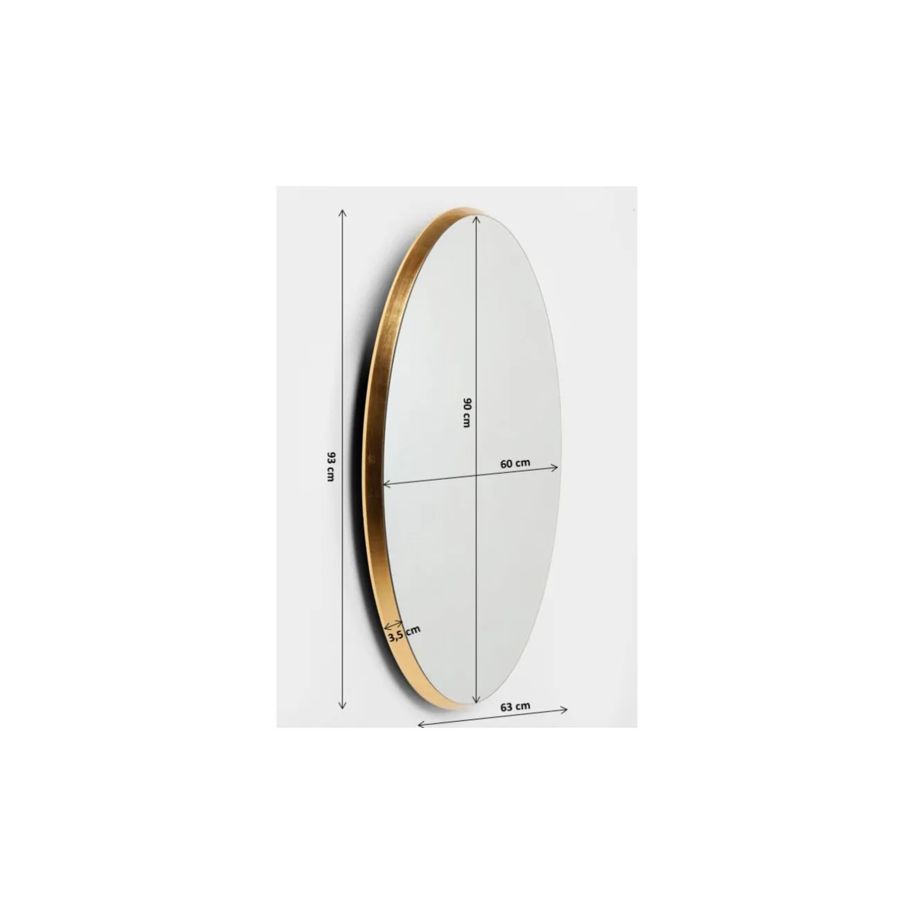 KARE Design Miroirs Muraux|Miroir Jetset Ovale Dore 94X64Cm