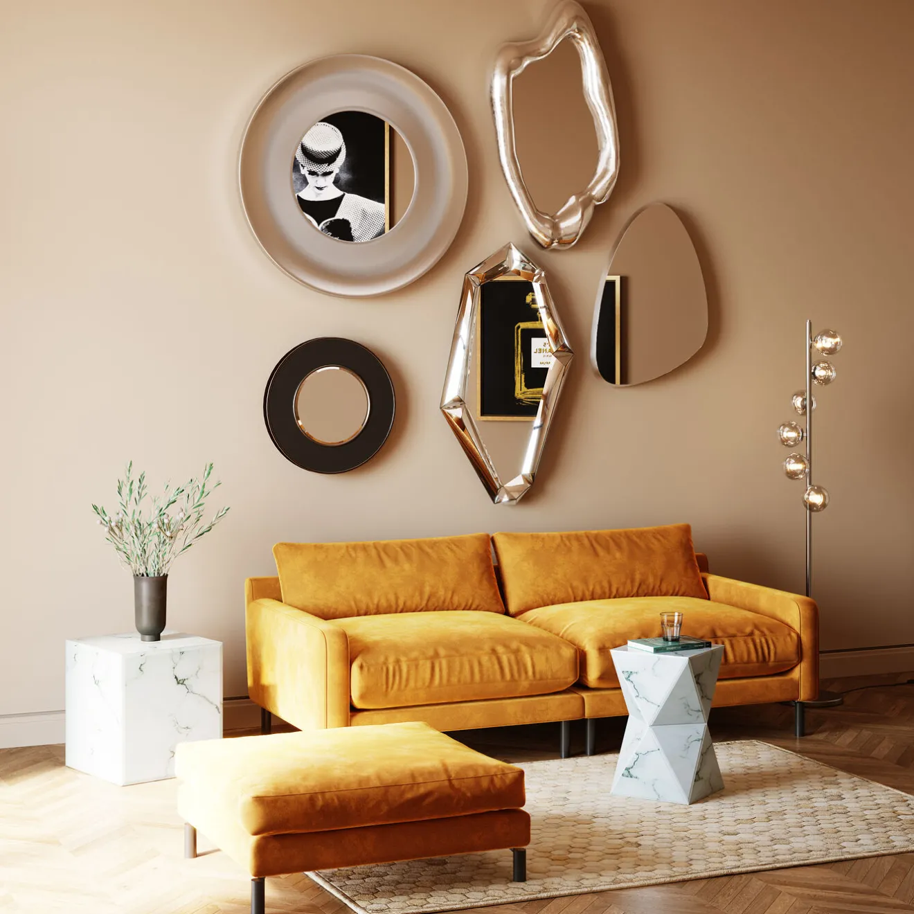 KARE Design Miroirs Muraux|Miroir Mural Planet Argente O108Cm