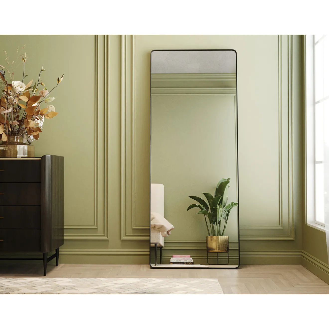 KARE Design Miroirs Muraux|Miroir Ombra Soft Noir 200X80Cm