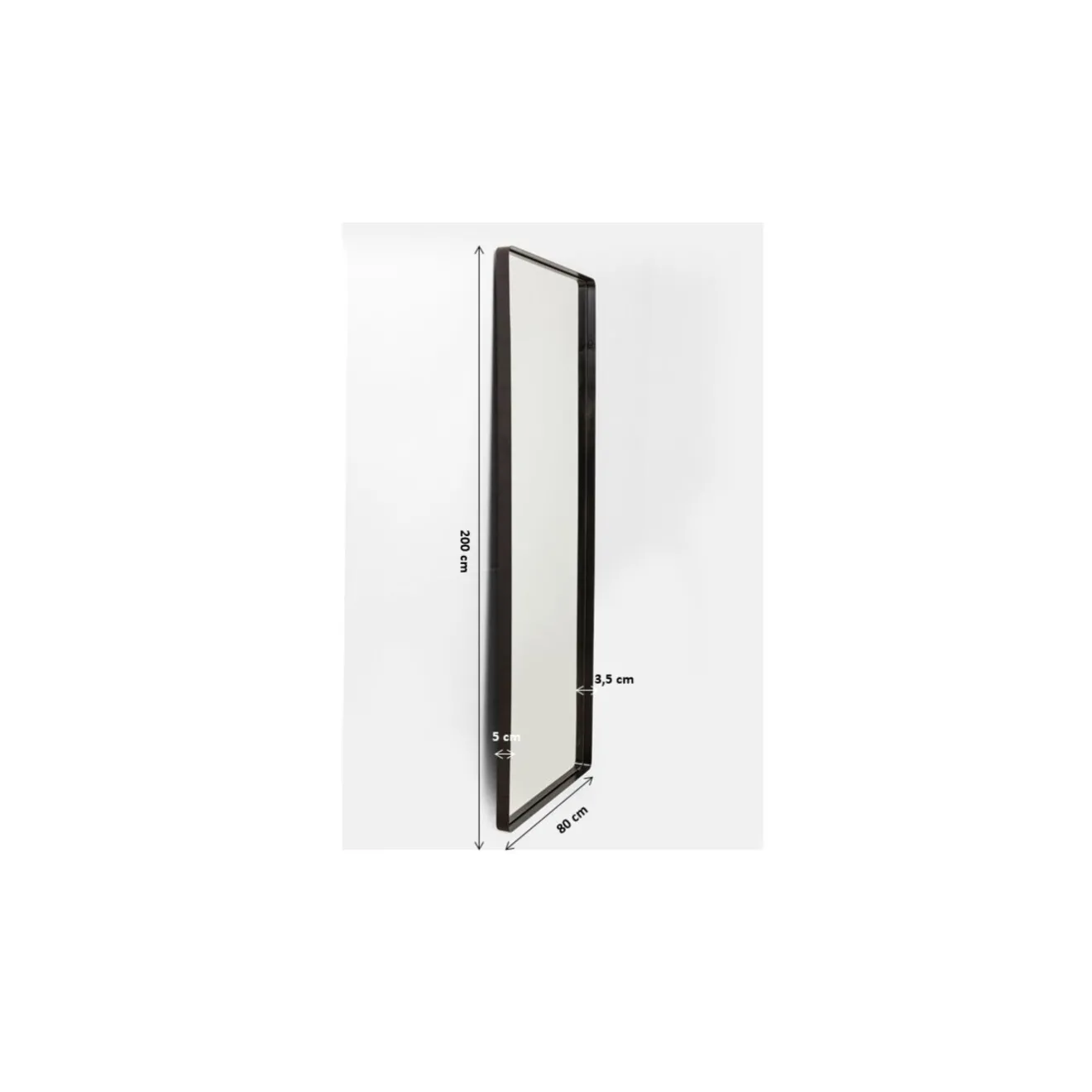 KARE Design Miroirs Muraux|Miroir Ombra Soft Noir 200X80Cm