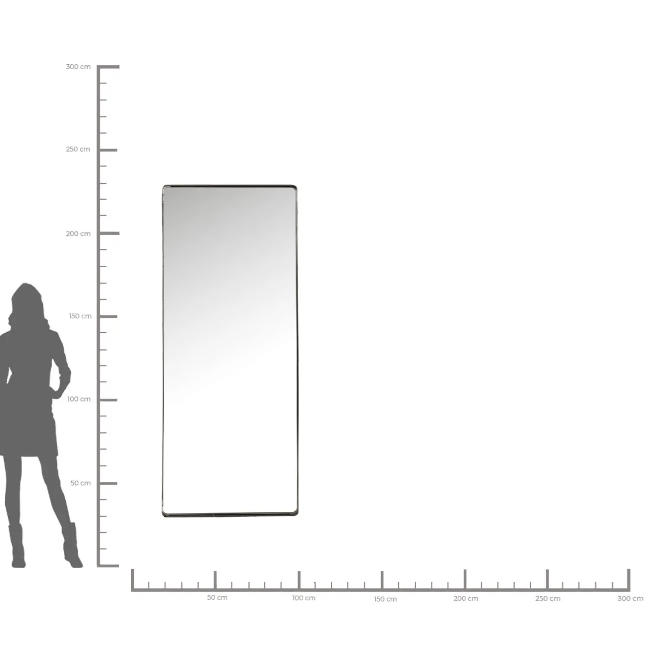 KARE Design Miroirs Muraux|Miroir Ombra Soft Noir 200X80Cm