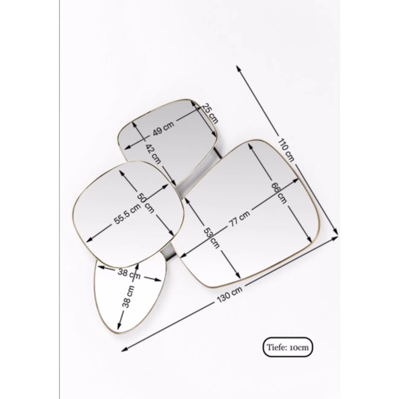 KARE Design Miroirs Muraux|Miroir Shapes 130X110Cm