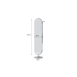 KARE Design Miroirs Sur Pied|Miroir Sur Pied Curvy Acier Poli 40X170Cm