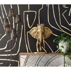 KARE Design Objets Déco|Objet Décoratif Elephant Royal Dore 57Cm