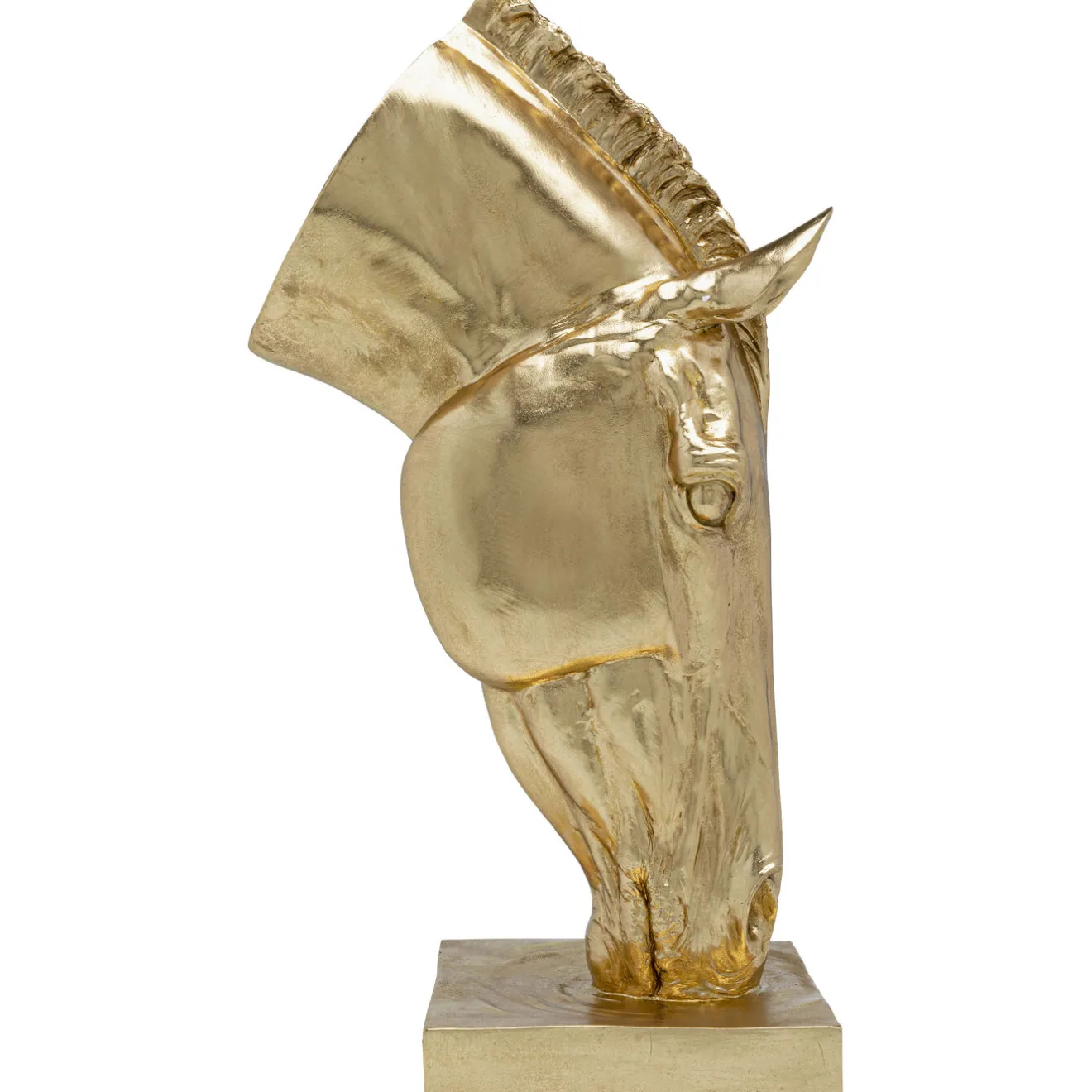 KARE Design Objets Déco|Objet Décoratif Horse Face Dore 72Cm