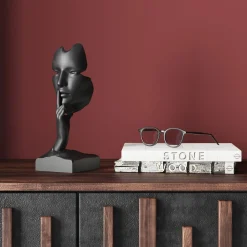 KARE Design Objets Déco|Objet Décoratif Quiet Face Noir 31Cm