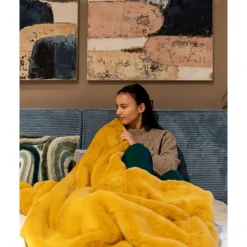 KARE Design Autres Textiles|Plaid Jaune 140X200Cm