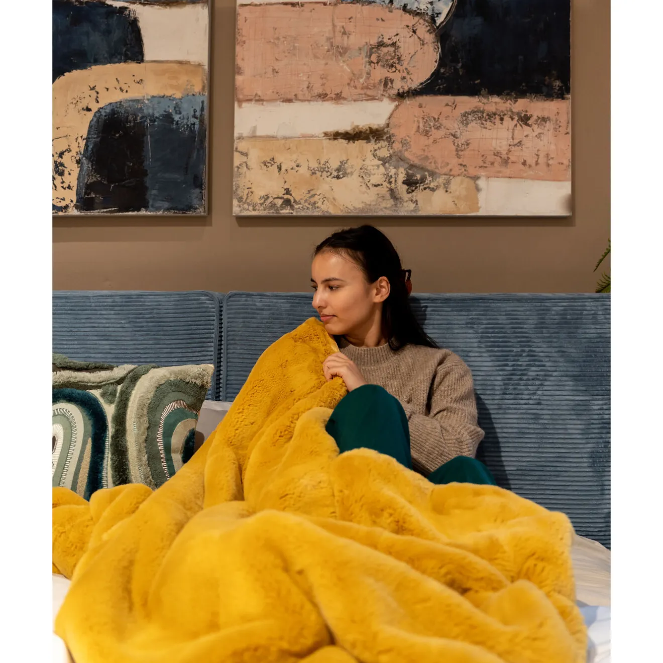 KARE Design Autres Textiles|Plaid Jaune 140X200Cm