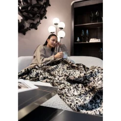 KARE Design Autres Textiles|Plaid Leo Fonce 140X200Cm