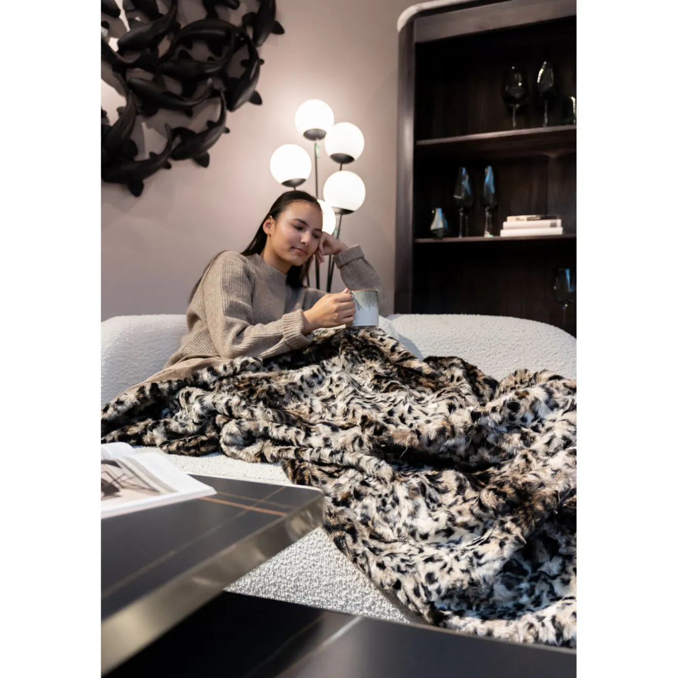 KARE Design Autres Textiles|Plaid Leo Fonce 140X200Cm