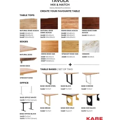 KARE Design Plateaux De Tables|Plateau De Table Tavola Bord Biseaute Chene 180X90