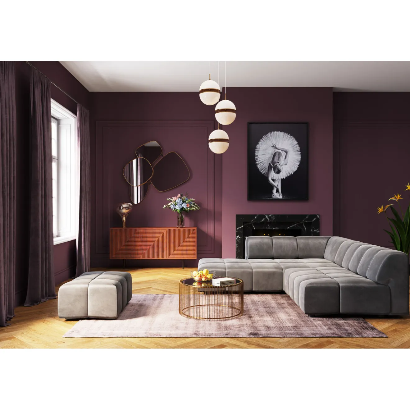 KARE Design Tabourets|Pouf Belami Velours Gris