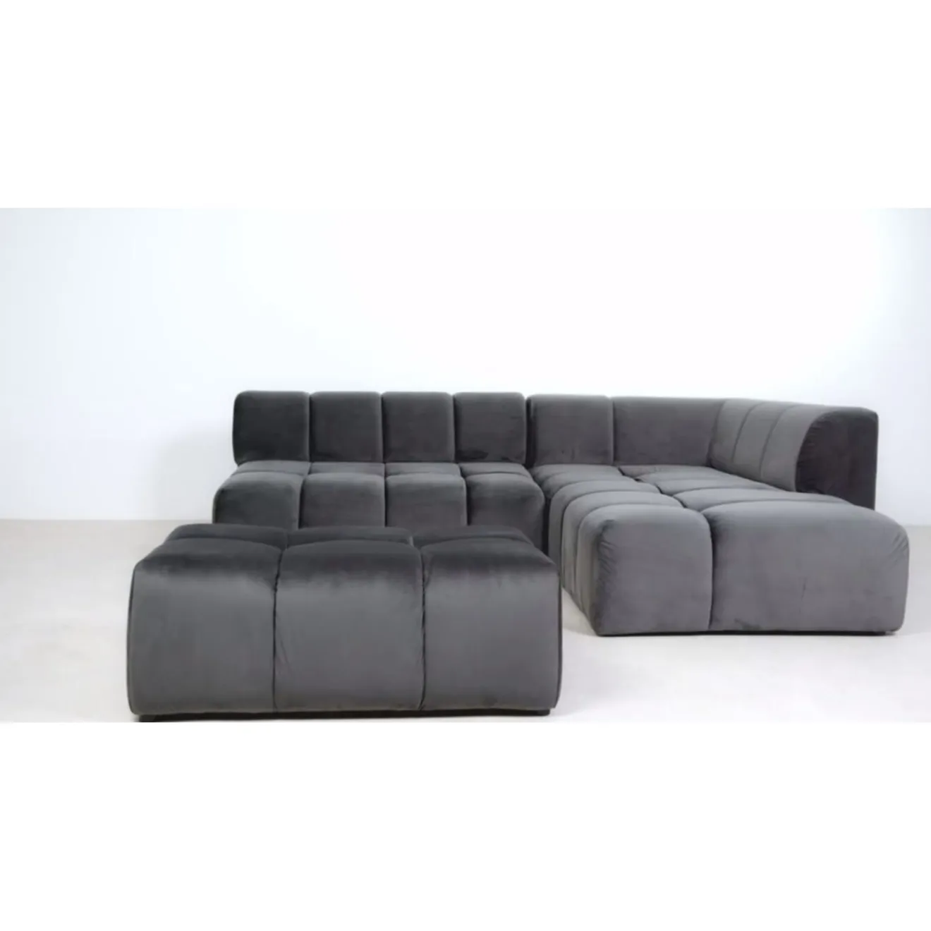 KARE Design Tabourets|Pouf Belami Velours Gris