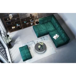 KARE Design Tabourets|Pouf Belami Velours Vert Fonce