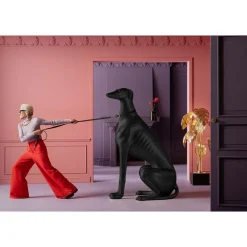 KARE Design Figurines Décoratives|Sculpture Greyhound Oskar Noir 180