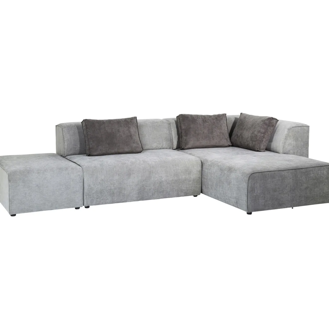 KARE Design Canapés D'Angle|Sofa Infinity Meridienne Droite Gris