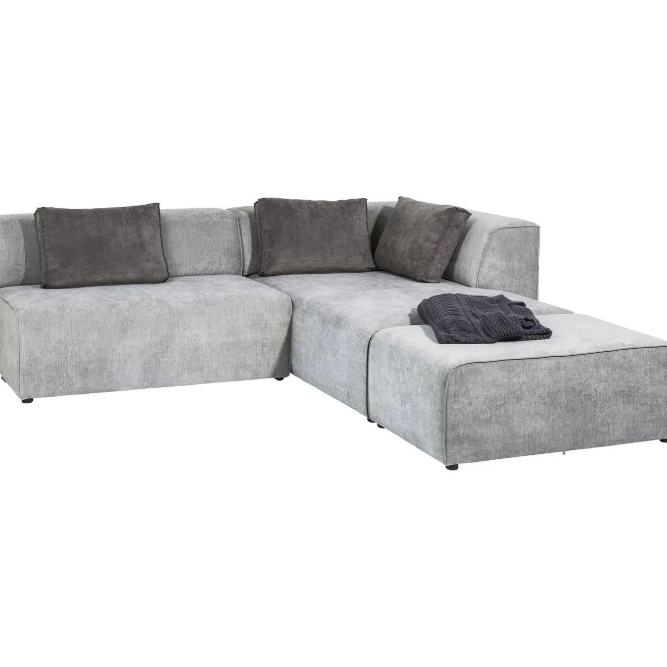 KARE Design Canapés D'Angle|Sofa Infinity Meridienne Droite Gris