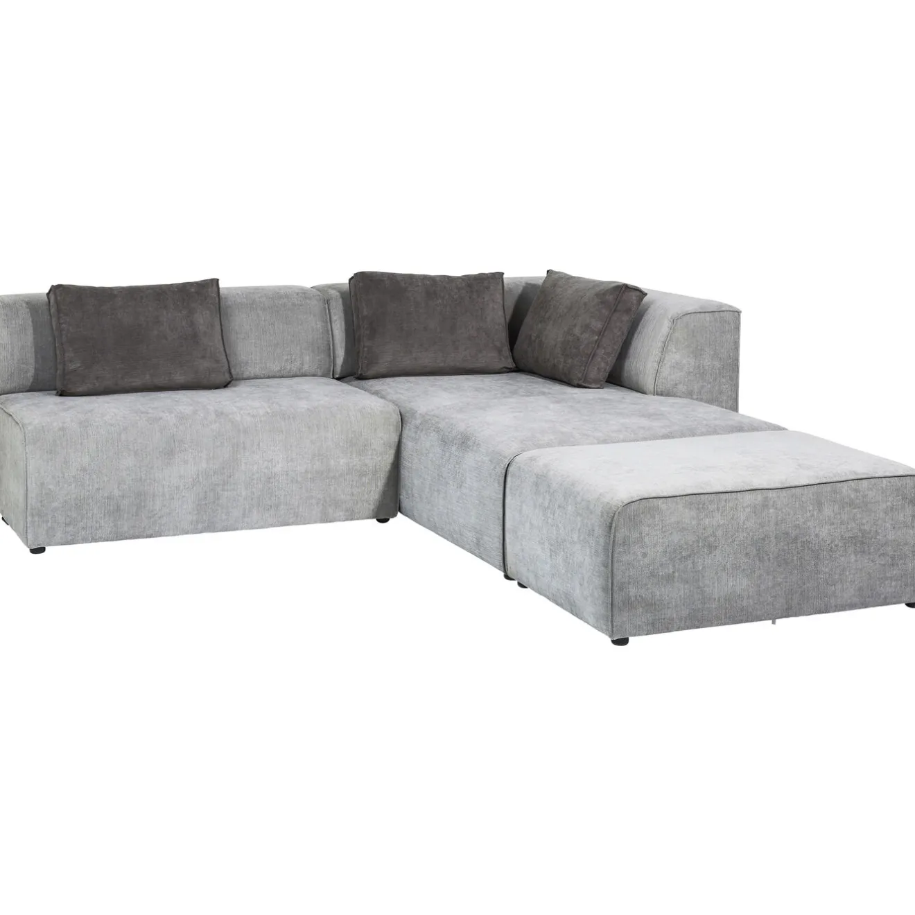 KARE Design Canapés D'Angle|Sofa Infinity Meridienne Droite Gris