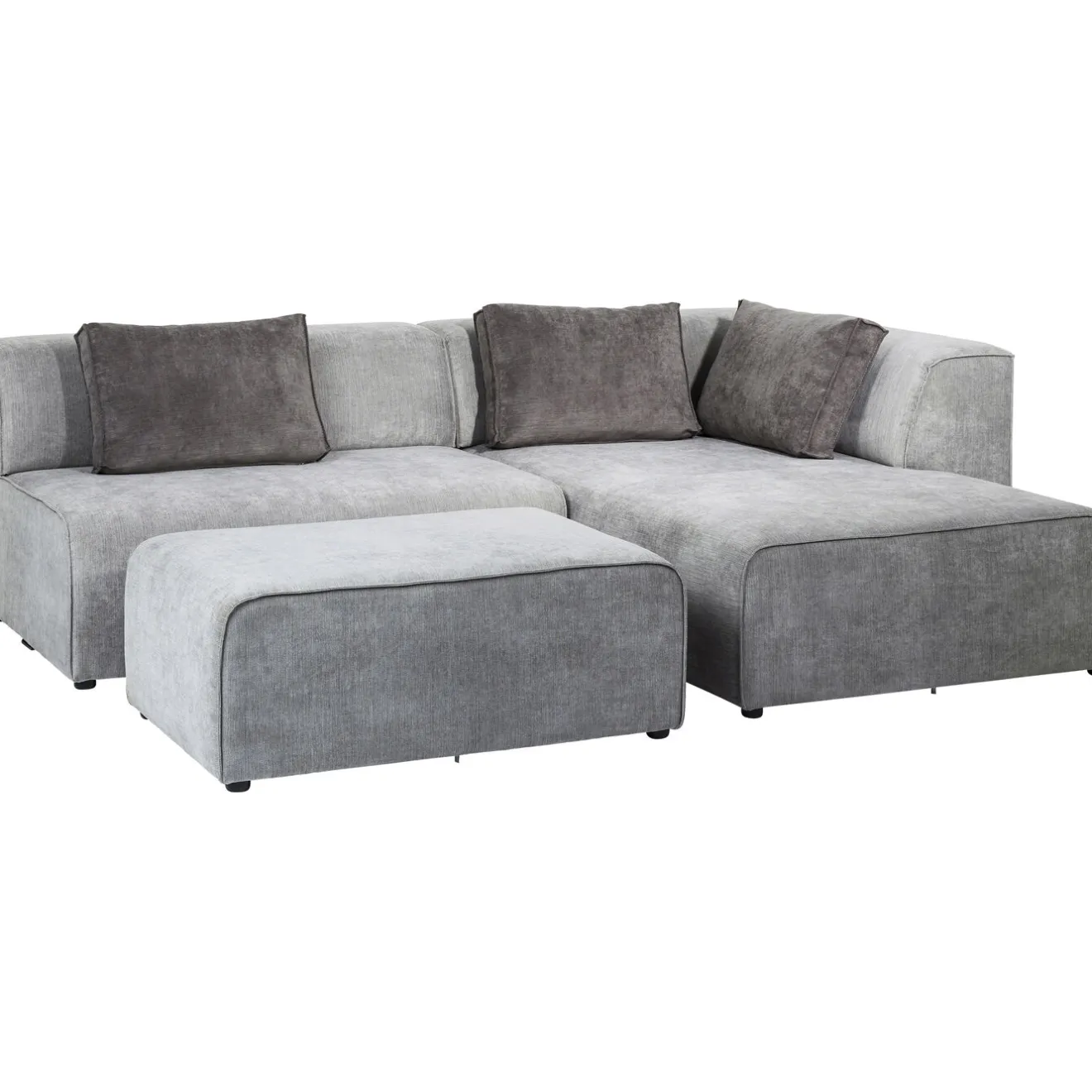 KARE Design Canapés D'Angle|Sofa Infinity Meridienne Droite Gris