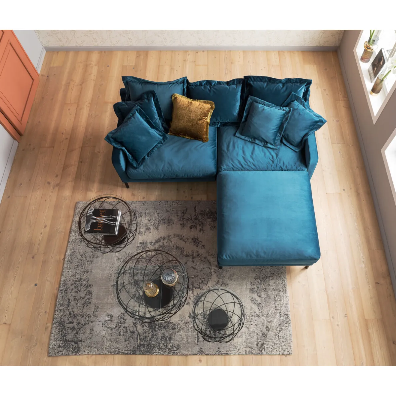 KARE Design 2 Places|Sofa Lullaby 2-Places Petrole