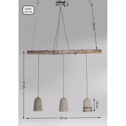 KARE Design Suspensions|Suspension Dining Concrete Tre 120Cm