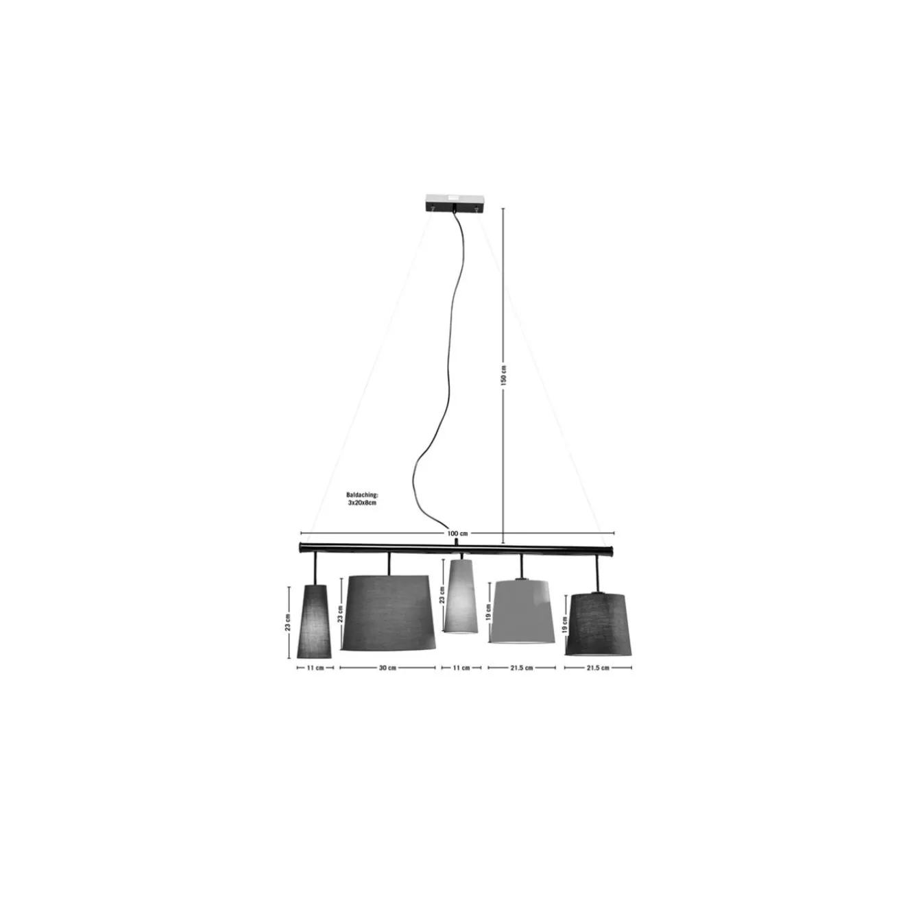 KARE Design Suspensions|Suspension Parecchi Noire 100Cm