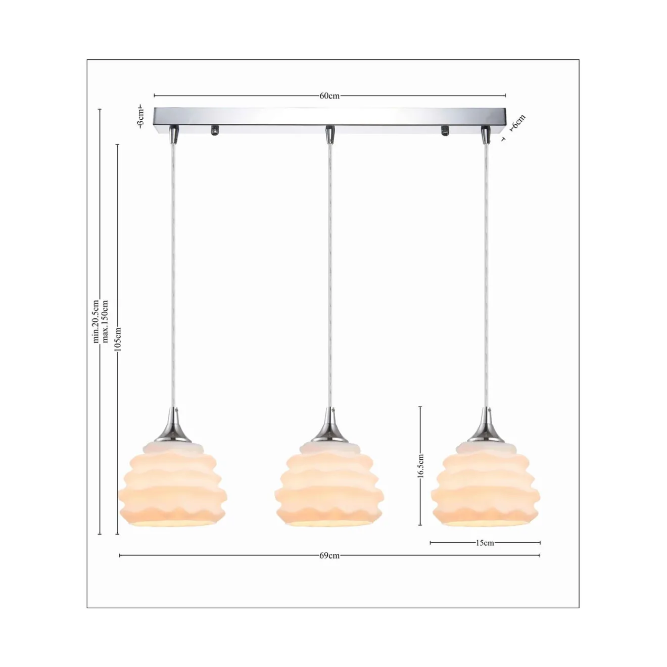 KARE Design Suspensions|Suspension Ruffle Dining Blanc