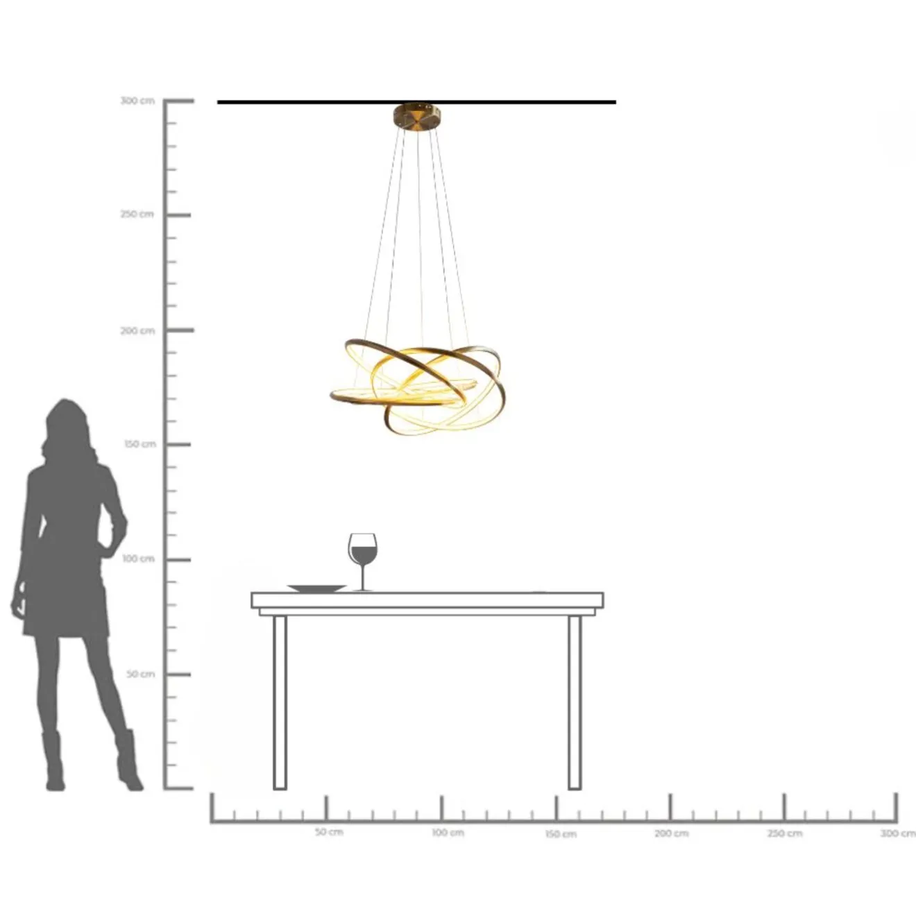 KARE Design Suspensions|Suspension Saturn Led Dore Gm