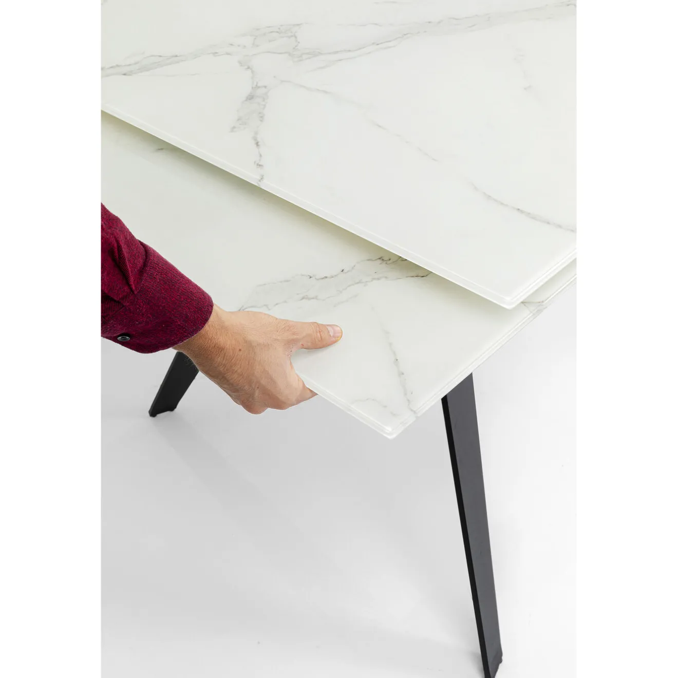 KARE Design Tables Extensibles|Table A Rallonges Amsterdam Look Marbre 160(40+40)