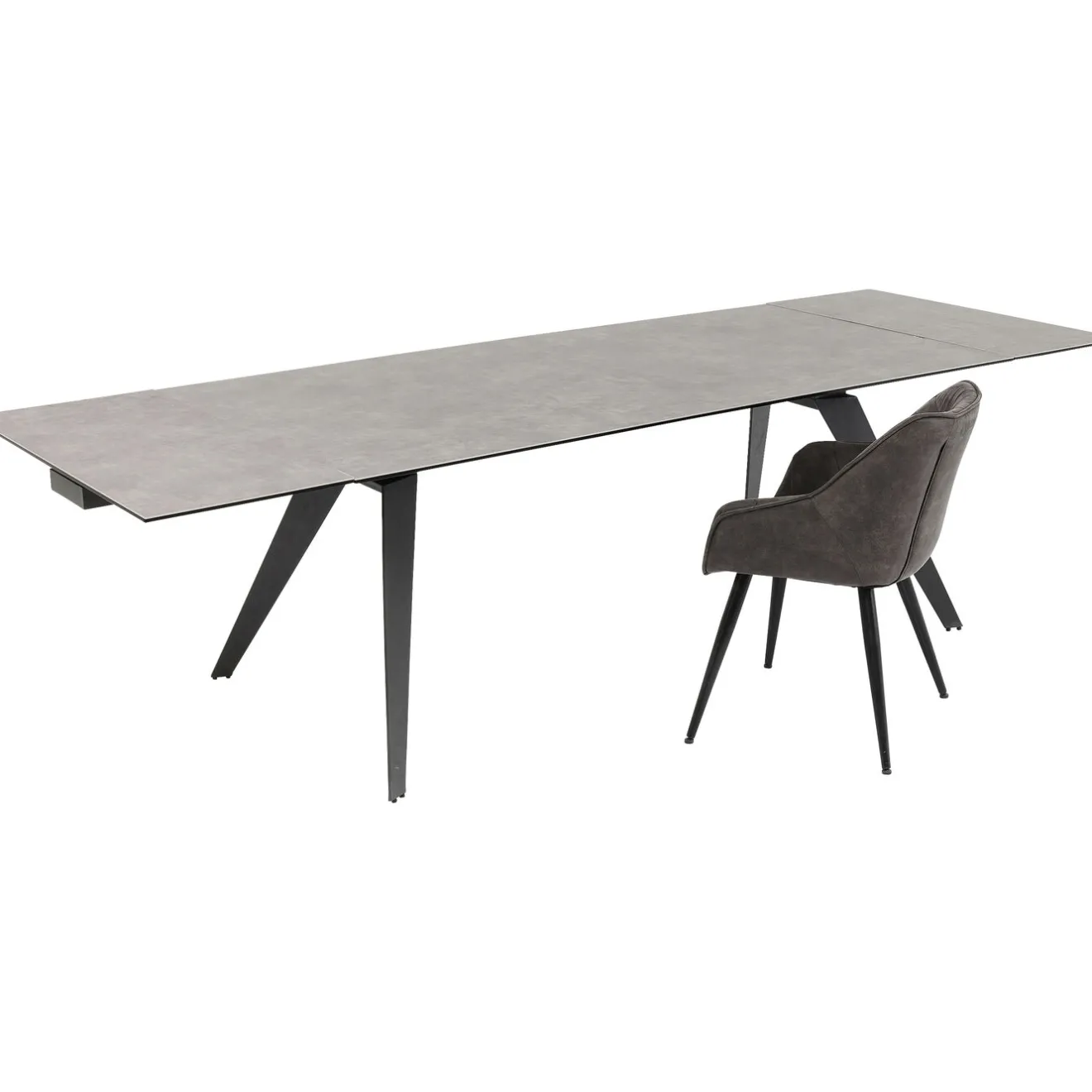 KARE Design Tables Extensibles|Table A Rallonges Amsterdam Fonce 200/45+45)X100Cm