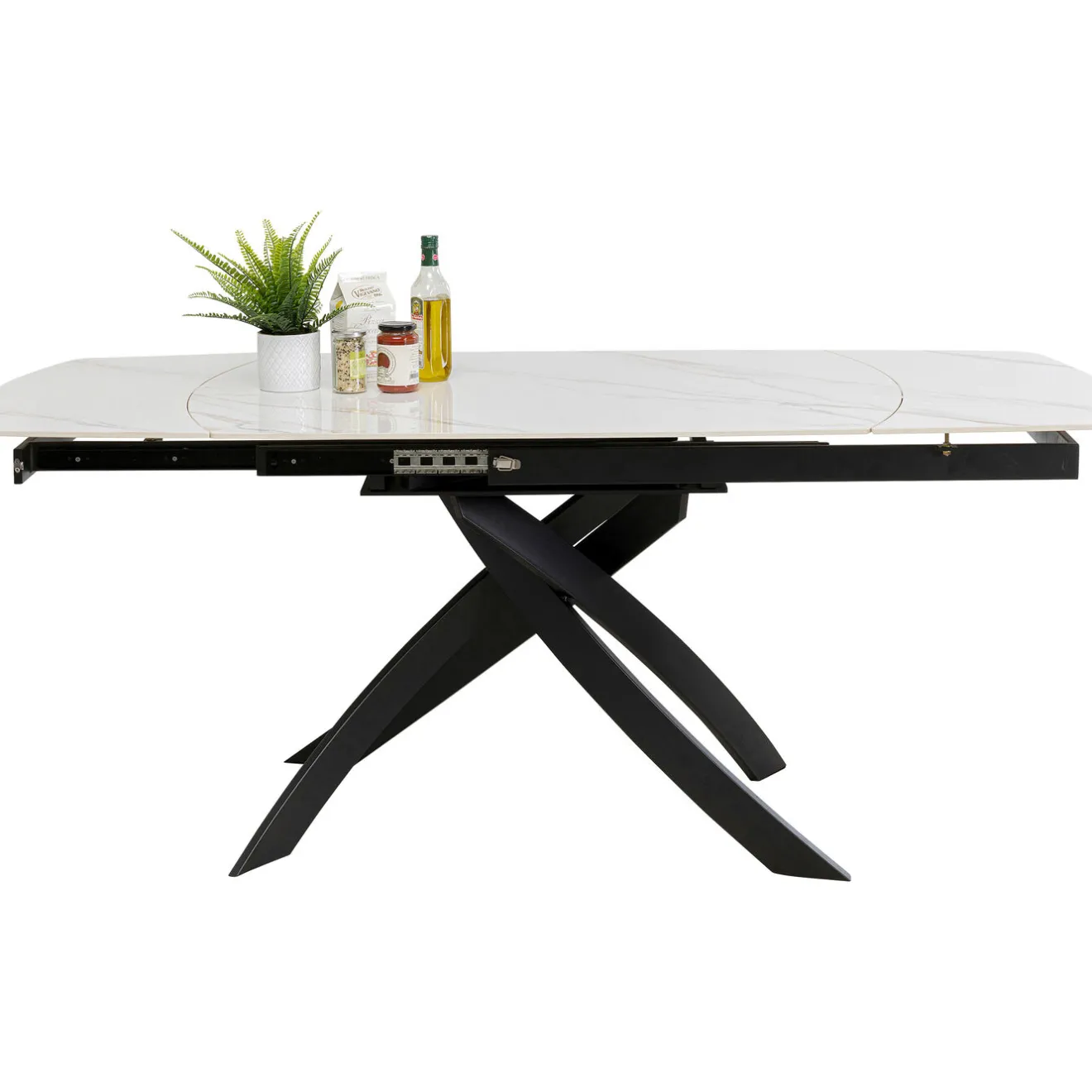 KARE Design Tables Extensibles|Table A Rallonges Twist Onyx 120(30+30)X90Cm