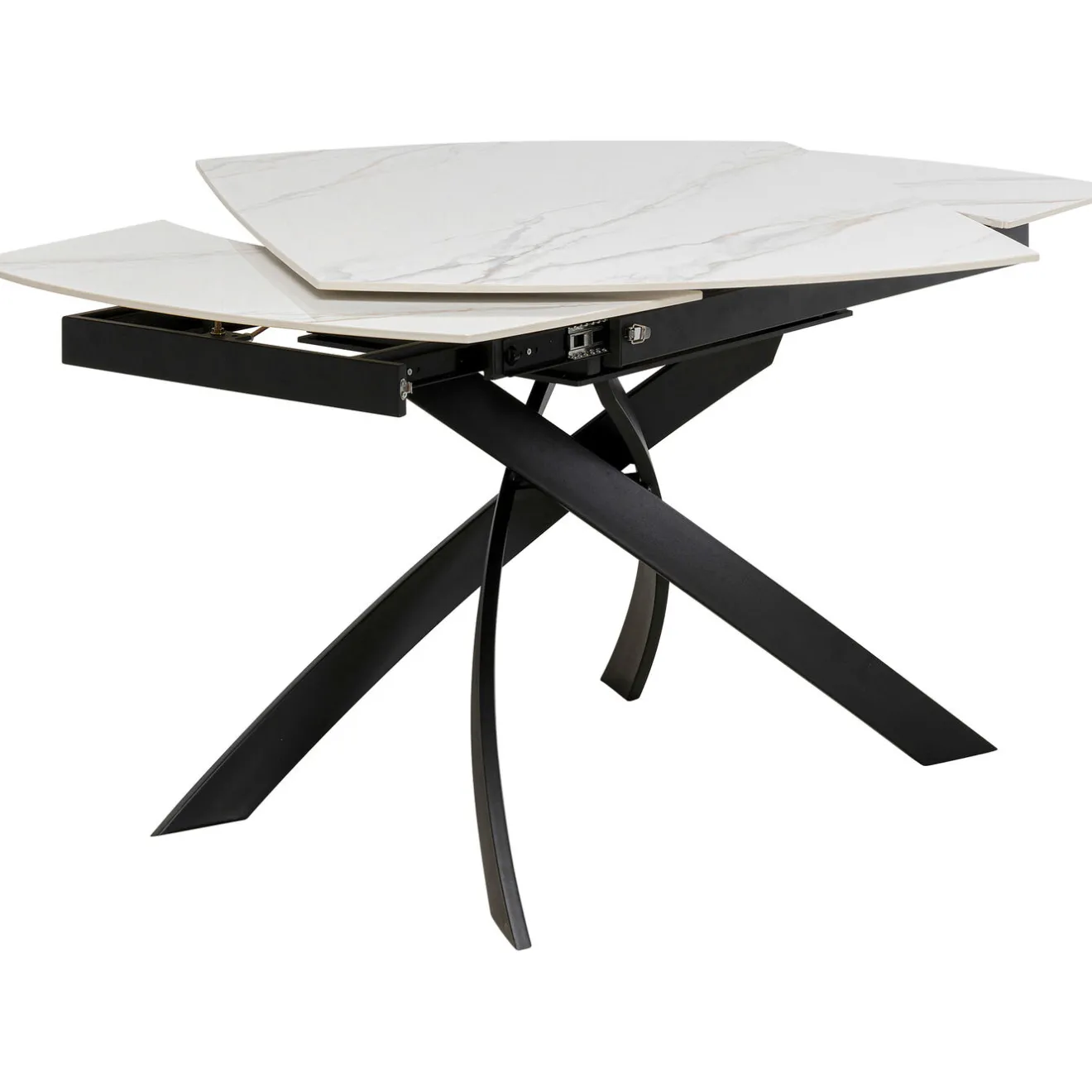 KARE Design Tables Extensibles|Table A Rallonges Twist Onyx 120(30+30)X90Cm