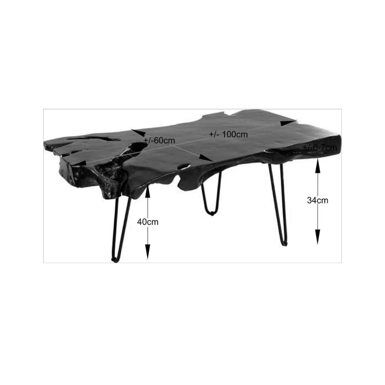 KARE Design Tables Basses|Table Basse Aspen Noir 100X40