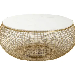 KARE Design Tables Basses|Table Basse Cesta Marble Dore O100Cm