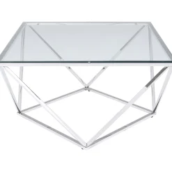 KARE Design Tables Basses|Table Basse Cristallo Argente 80X80Cm