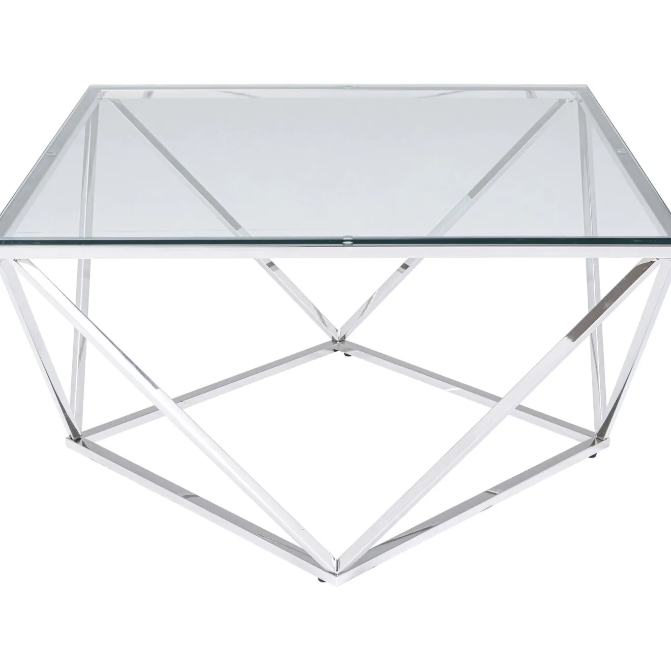 KARE Design Tables Basses|Table Basse Cristallo Argente 80X80Cm