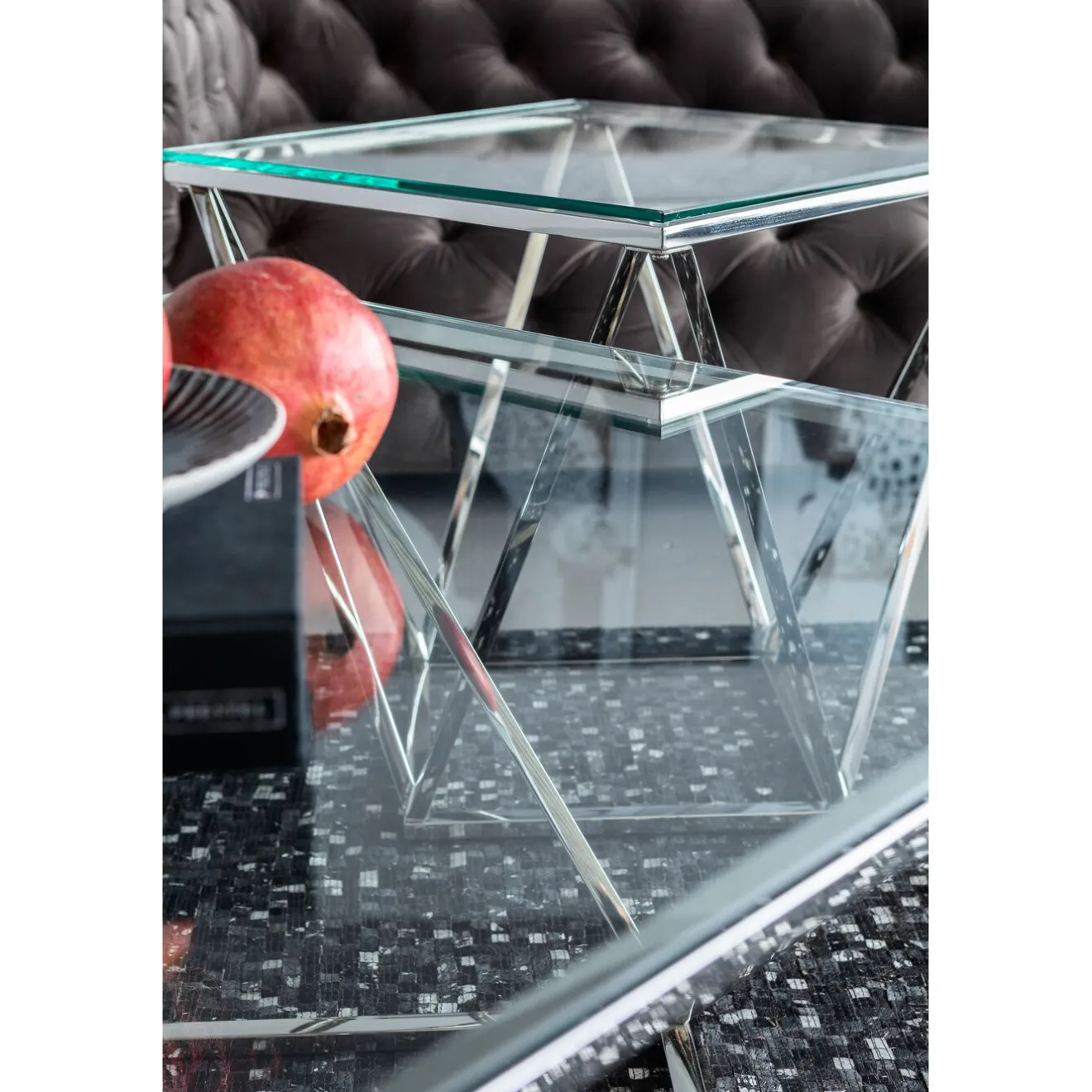 KARE Design Tables Basses|Table Basse Cristallo Argente 80X80Cm