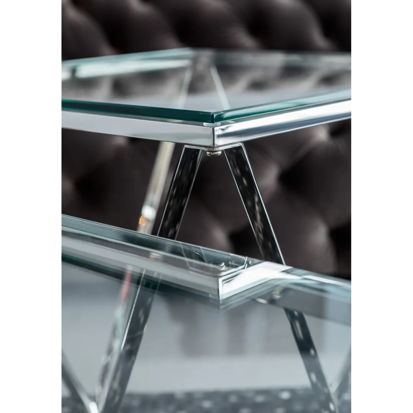 KARE Design Tables Basses|Table Basse Cristallo Argente 80X80Cm