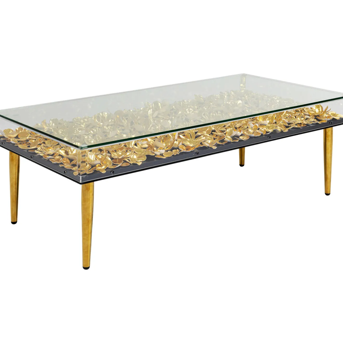 KARE Design Tables Basses|Table Basse Gold Flowers 120X60