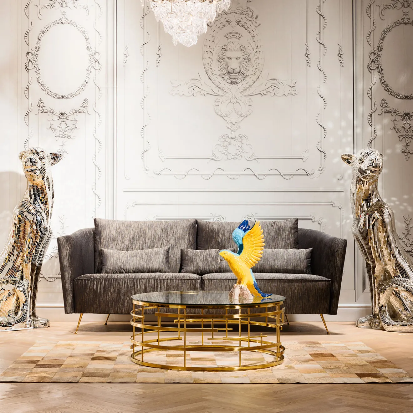 KARE Design Tables Basses|Table Basse Jupiter Dore O100Cm