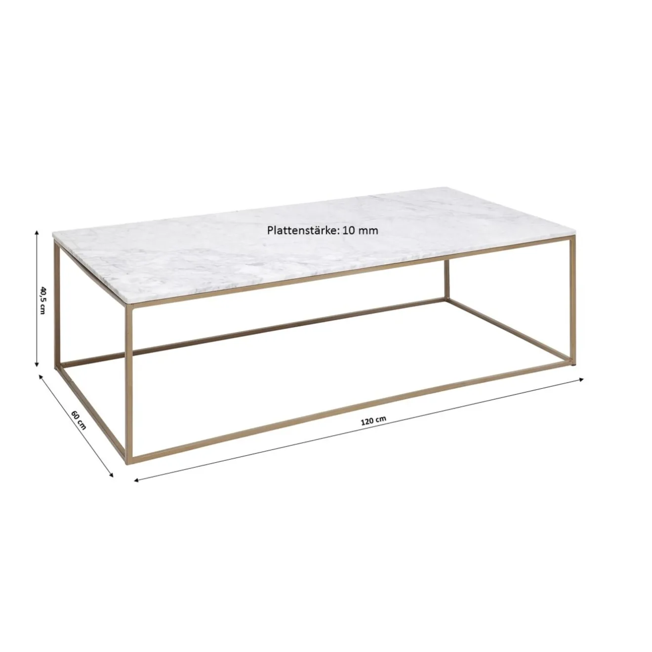 KARE Design Tables Basses|Table Basse Key West Dore 120X60Cm