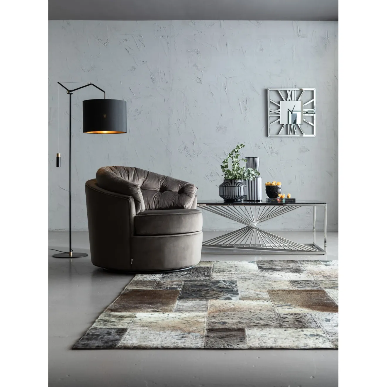 KARE Design Tables Basses|Table Basse Laser Argente-Verre Clair 120X60Cm