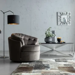 KARE Design Tables Basses|Table Basse Laser Argente-Verre Clair 120X60Cm