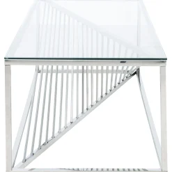 KARE Design Tables Basses|Table Basse Laser Argente-Verre Clair 120X60Cm