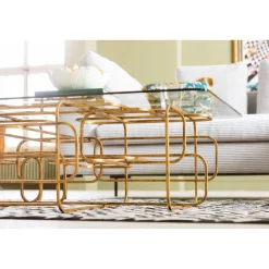 KARE Design Tables Basses|Table Basse Meander Dore 140X80