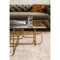 KARE Design Tables Basses|Table Basse Meander Dore 140X80