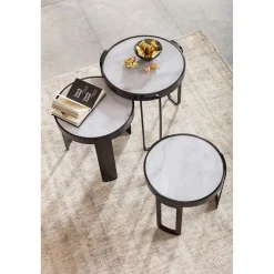 KARE Design Tables Basses|Table Basse Perelli Noir (3/Set)
